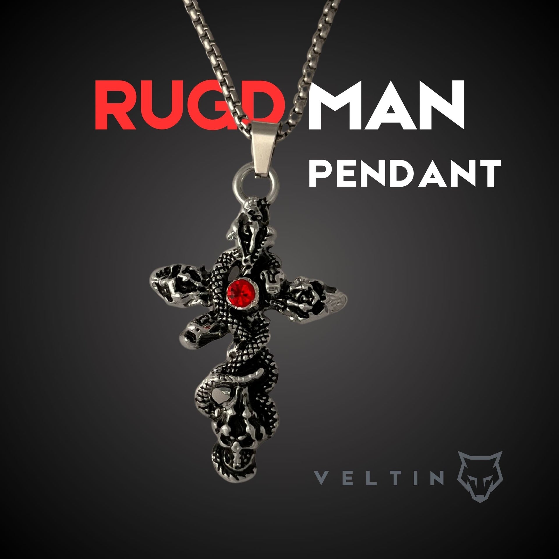 Red Ruby Cross Pendant