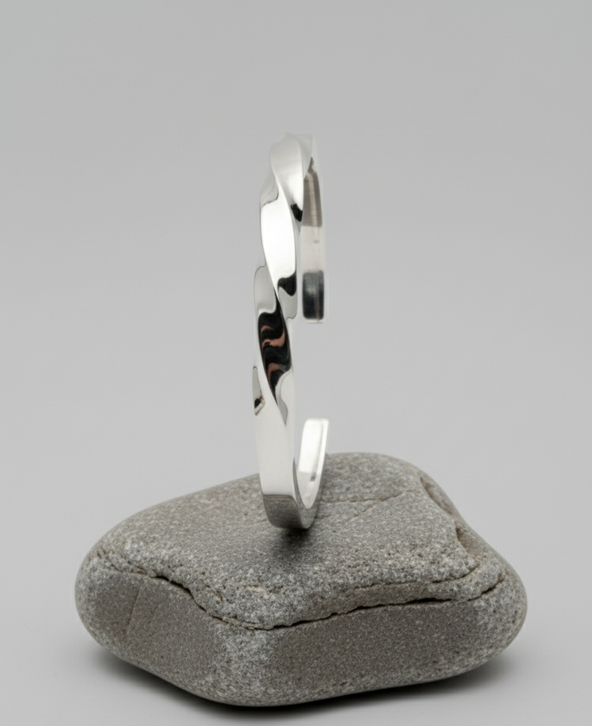 Twisted Helix Cuff - Silver