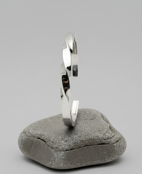 Twisted Helix Cuff - Silver
