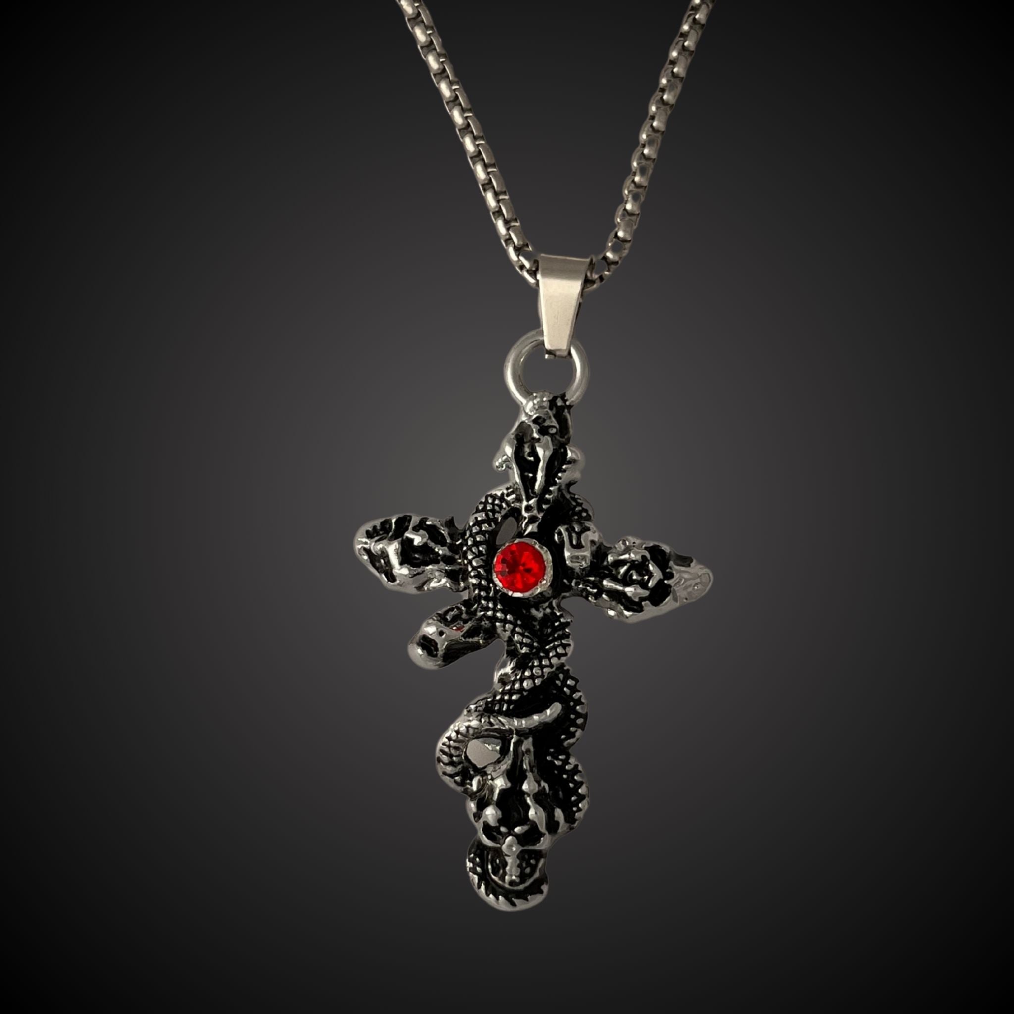 Red Ruby Cross Pendant