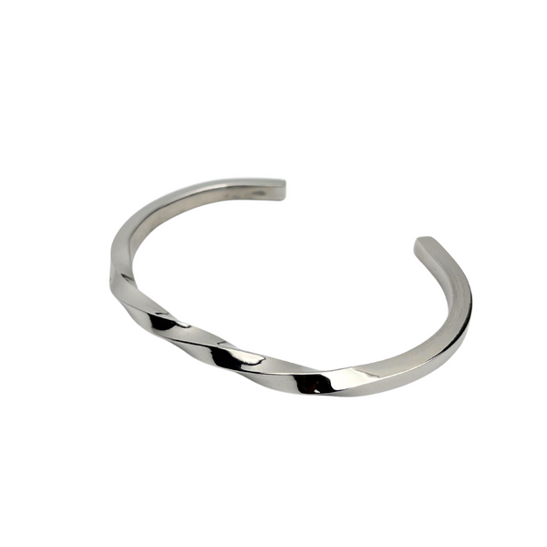Twisted Helix Cuff - Silver