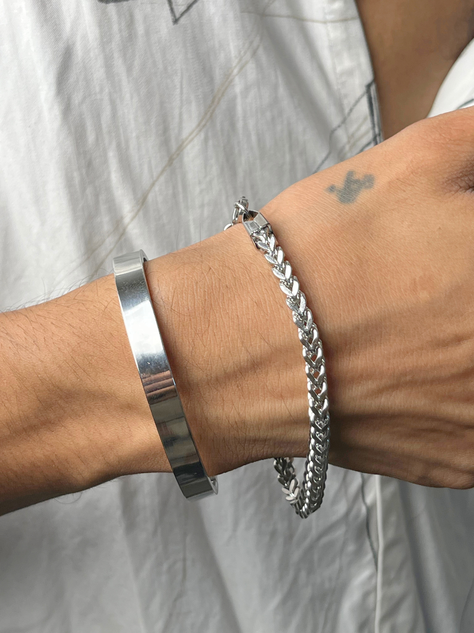 Silver Square Link Bracelet