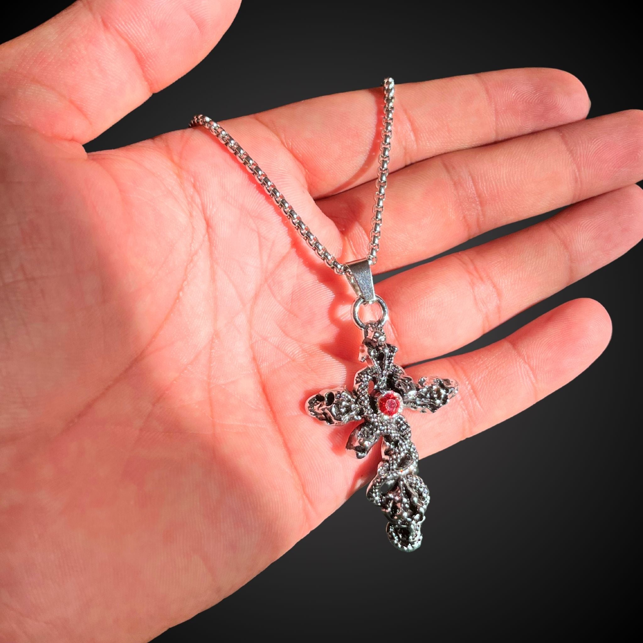 Red Ruby Cross Pendant