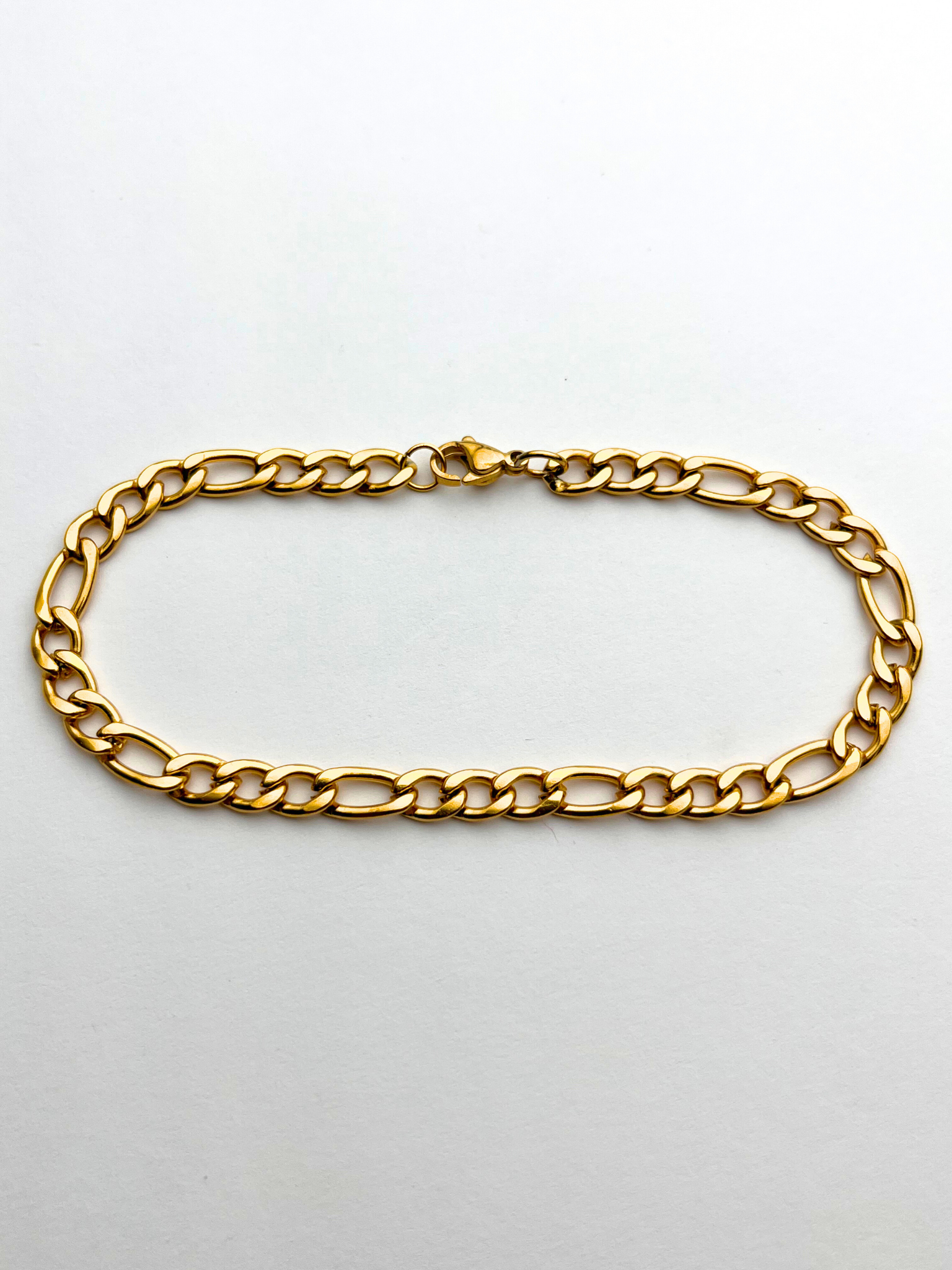 Figaro Link Gold Bracelet- 5mm