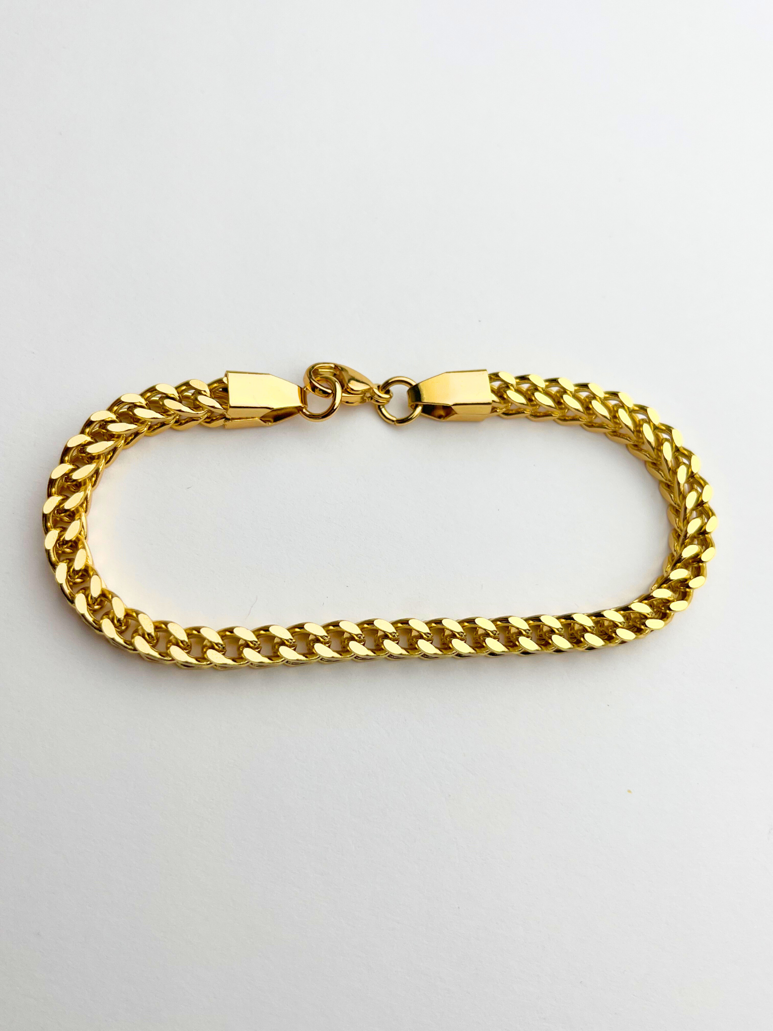 Bold Square Link Gold Bracelet