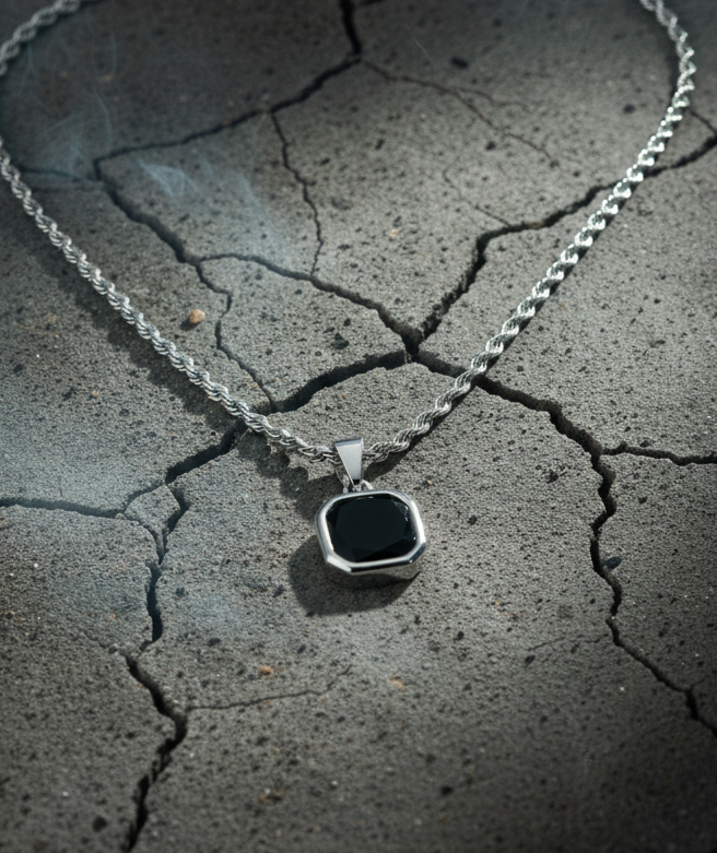 Carbon Square Pendant