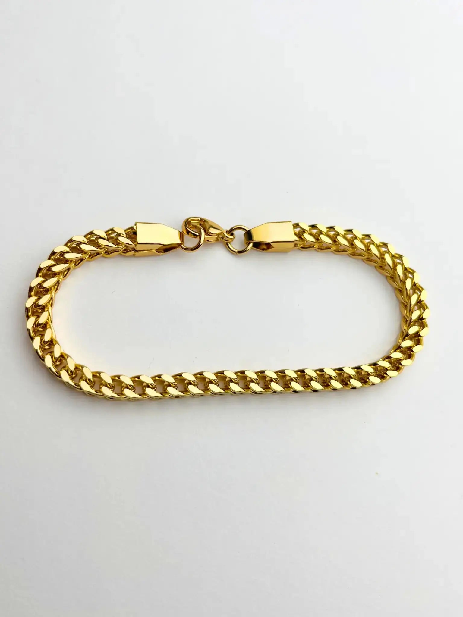 Bold Square Link Gold Bracelet